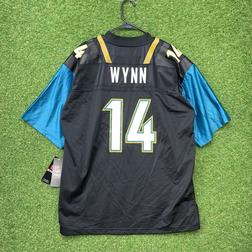 Renaldo Wynn Jacksonville Jaguars Jersey Men's Large Black Blank Jags #14